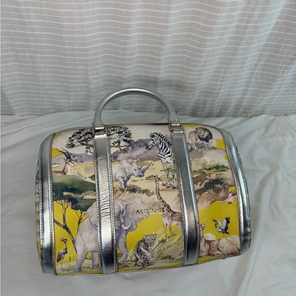 Sassy Jones Silver and Yellow Safari Print Bag - Picture 1 of 4